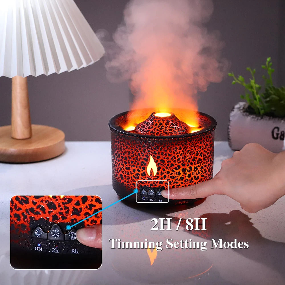 Ultrasonic Aroma Diffuser & Humidifier -Realistic Flame Design
