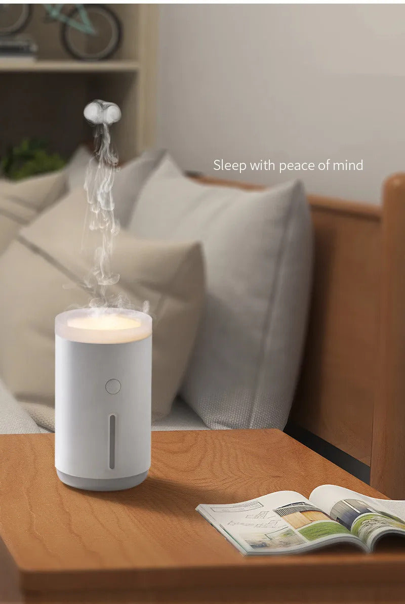 Jellyfish Smoke Rings Ultrasonic Aromatherapy Diffuser /Warm Lamp