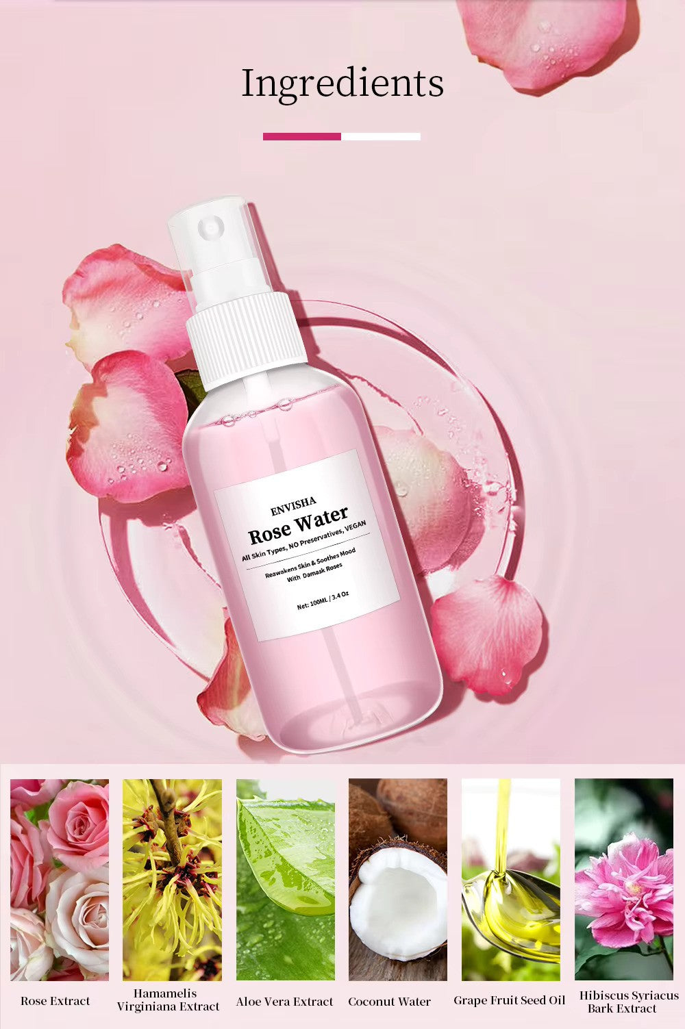 Premium Rose Water for Skin Care