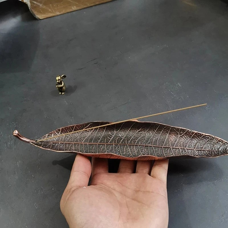 Golden Leaf Incense Holder & Ash Catcher