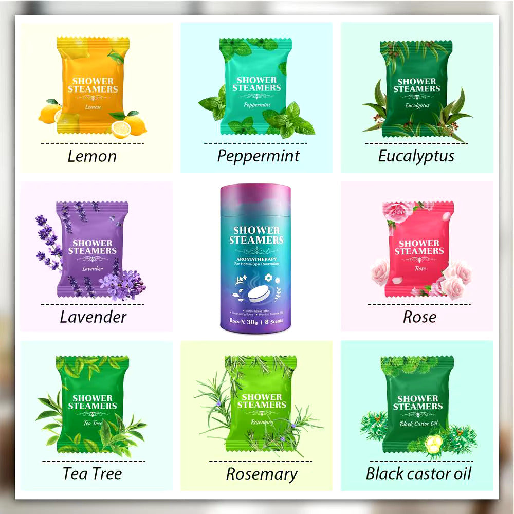 Aroma Shower Steamers (8 Scents) -Premium Essential Oils
