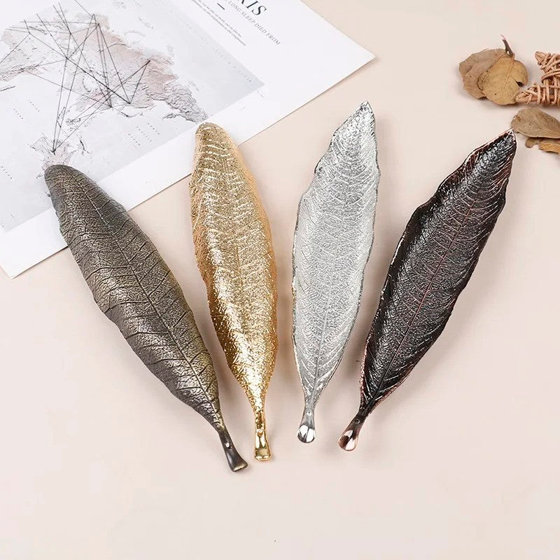 Golden Leaf Incense Holder & Ash Catcher