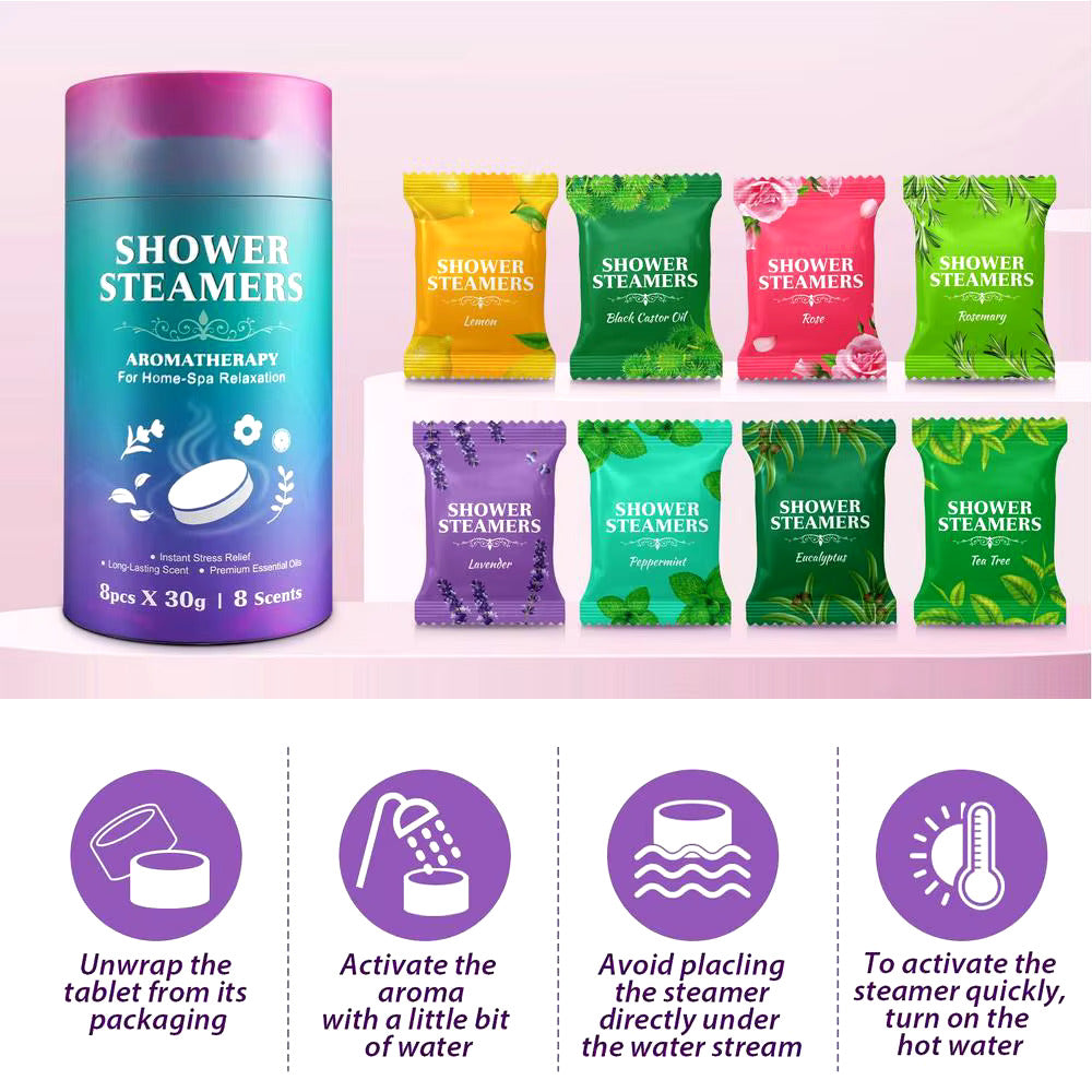 Aroma Shower Steamers (8 Scents) -Premium Essential Oils