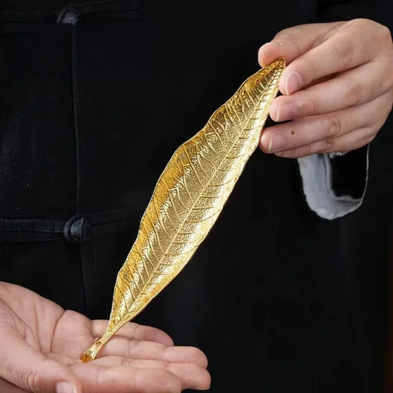Golden Leaf Incense Holder & Ash Catcher