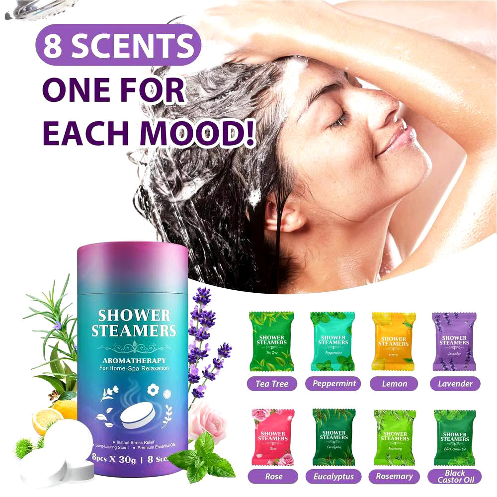 Aroma Shower Steamers (8 Scents) -Premium Essential Oils